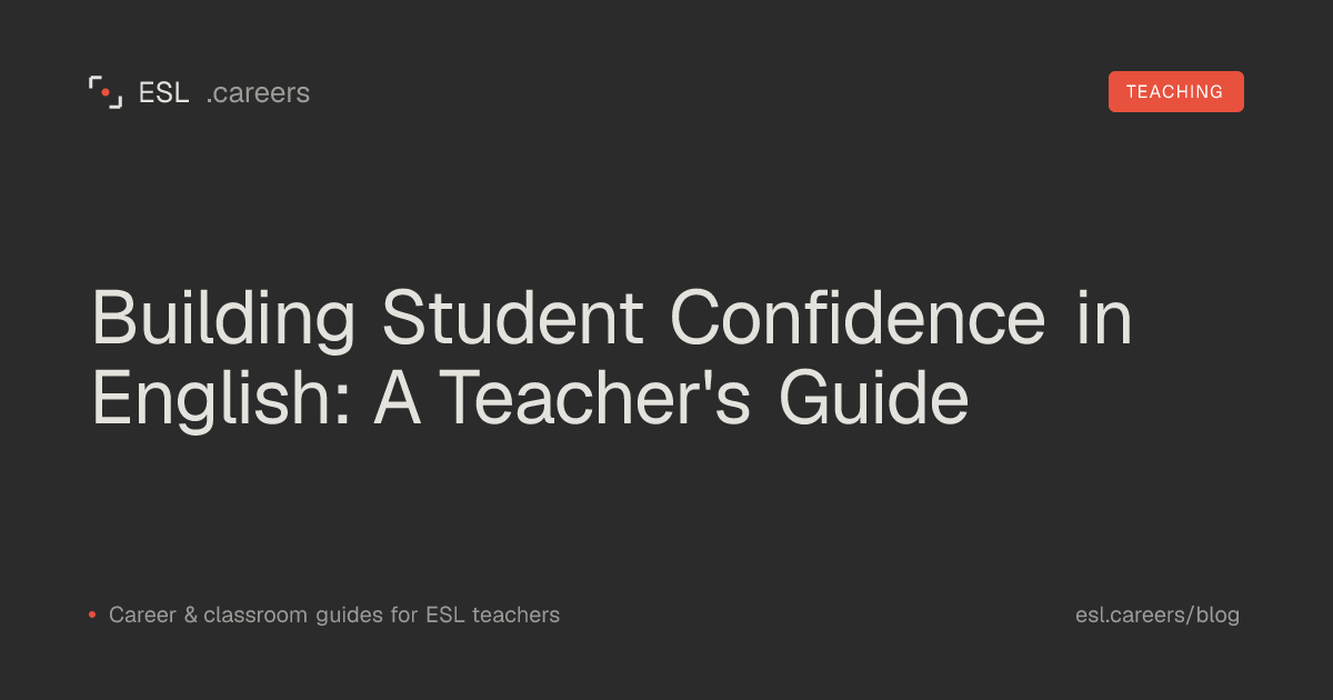 Building Student Confidence in English: A Teacher's Guide