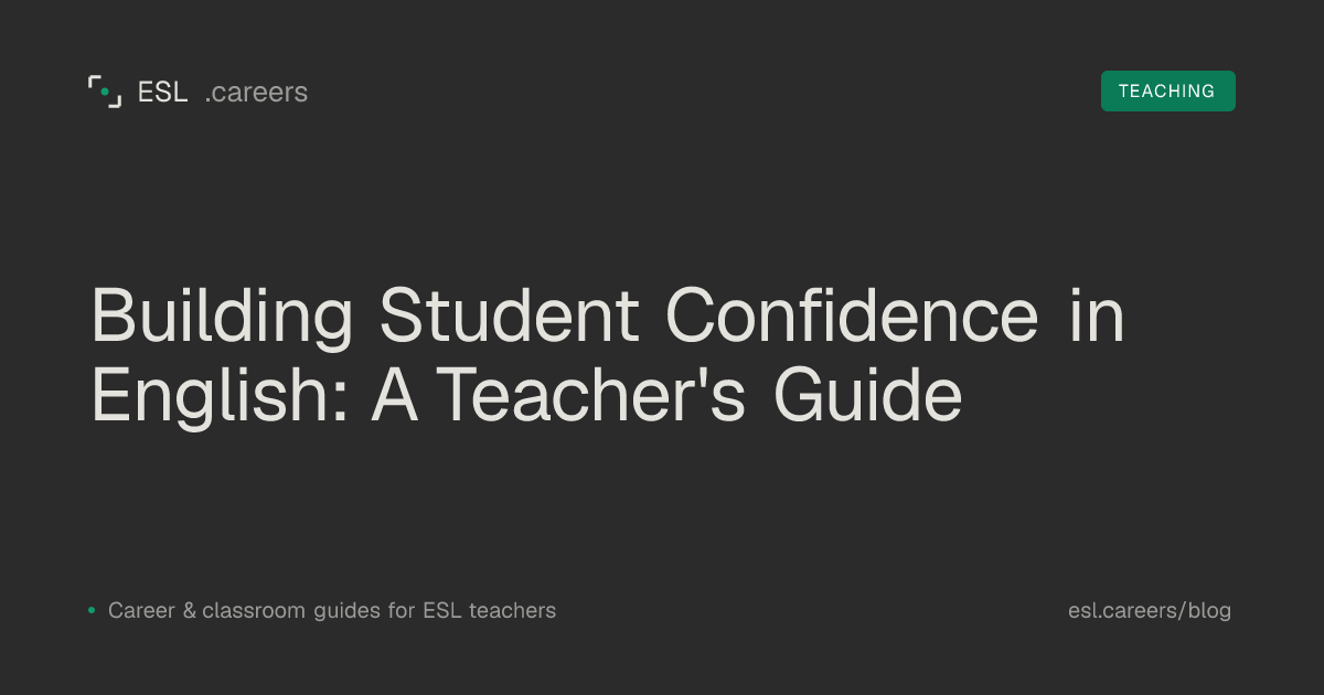 Building Student Confidence in English: A Teacher's Guide