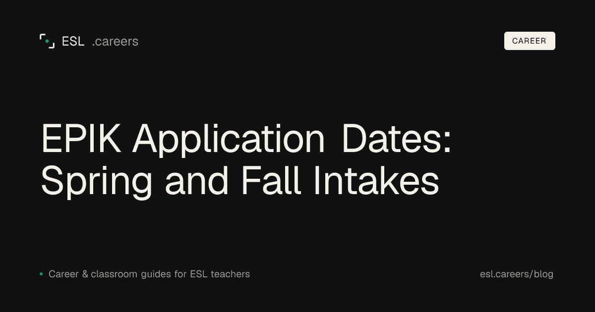 EPIK Application Dates: Spring and Fall Intakes