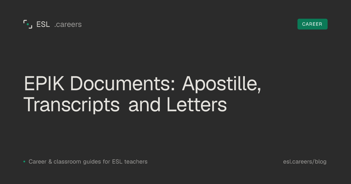 EPIK Documents: Apostille, Transcripts and Letters
