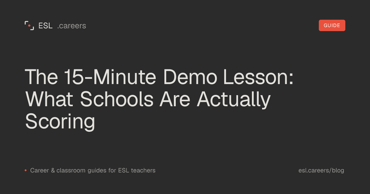 The 15-Minute Demo Lesson: What Schools Are Actually Scoring