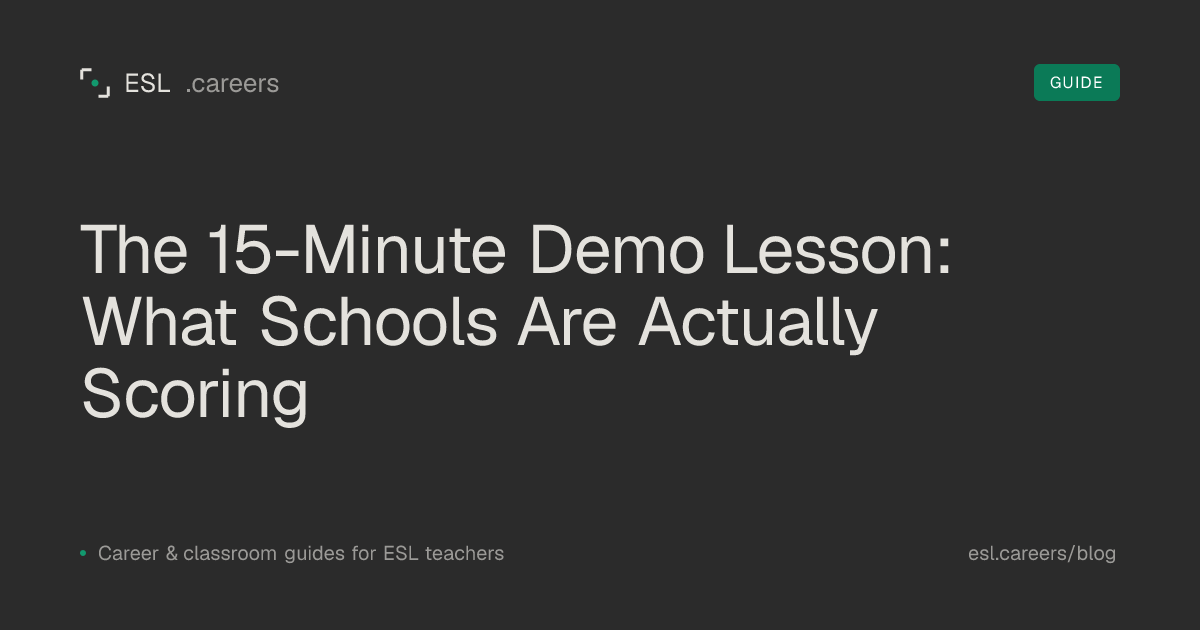The 15-Minute Demo Lesson: What Schools Are Actually Scoring