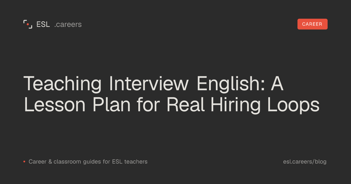 Teaching Interview English: A Lesson Plan for Real Hiring Loops