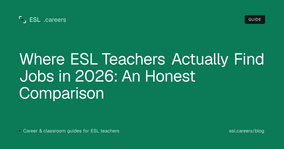 Where ESL Teachers Actually Find Jobs in 2026: An Honest Comparison